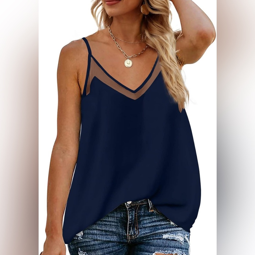 Elegant Navy Blue Women's Top